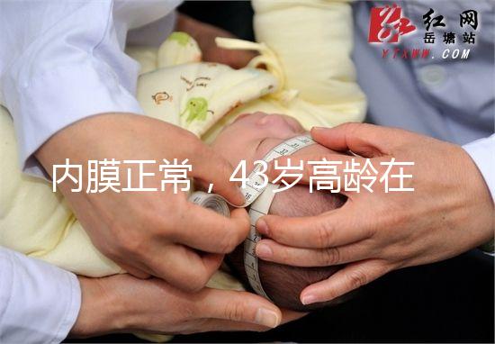 內膜正常，43歲高齡在國內做試管嬰兒成功率多少？