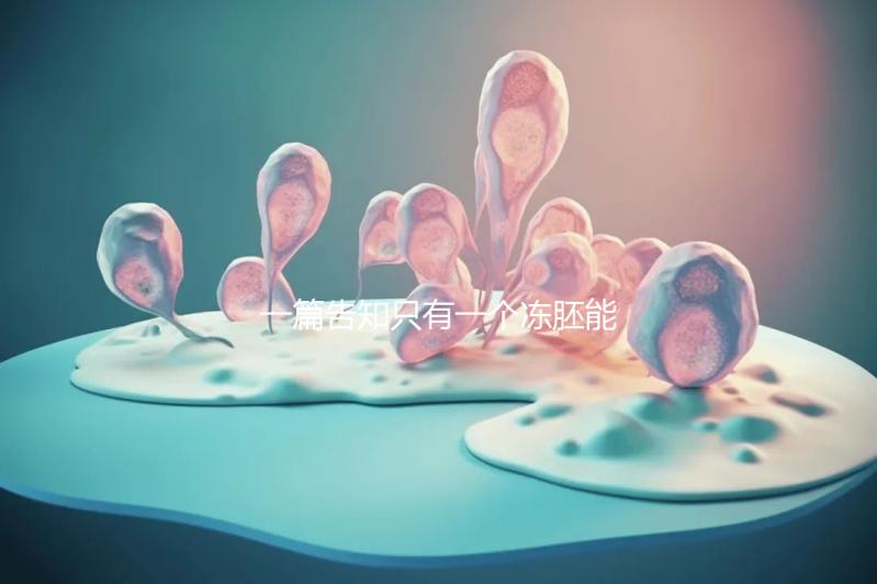 一篇告知只有一個凍胚能否移植，機會有多大做之前都看看