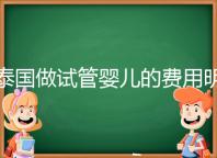 泰國做試管嬰兒的費用明細(xì)公開,一次大概花20萬左右